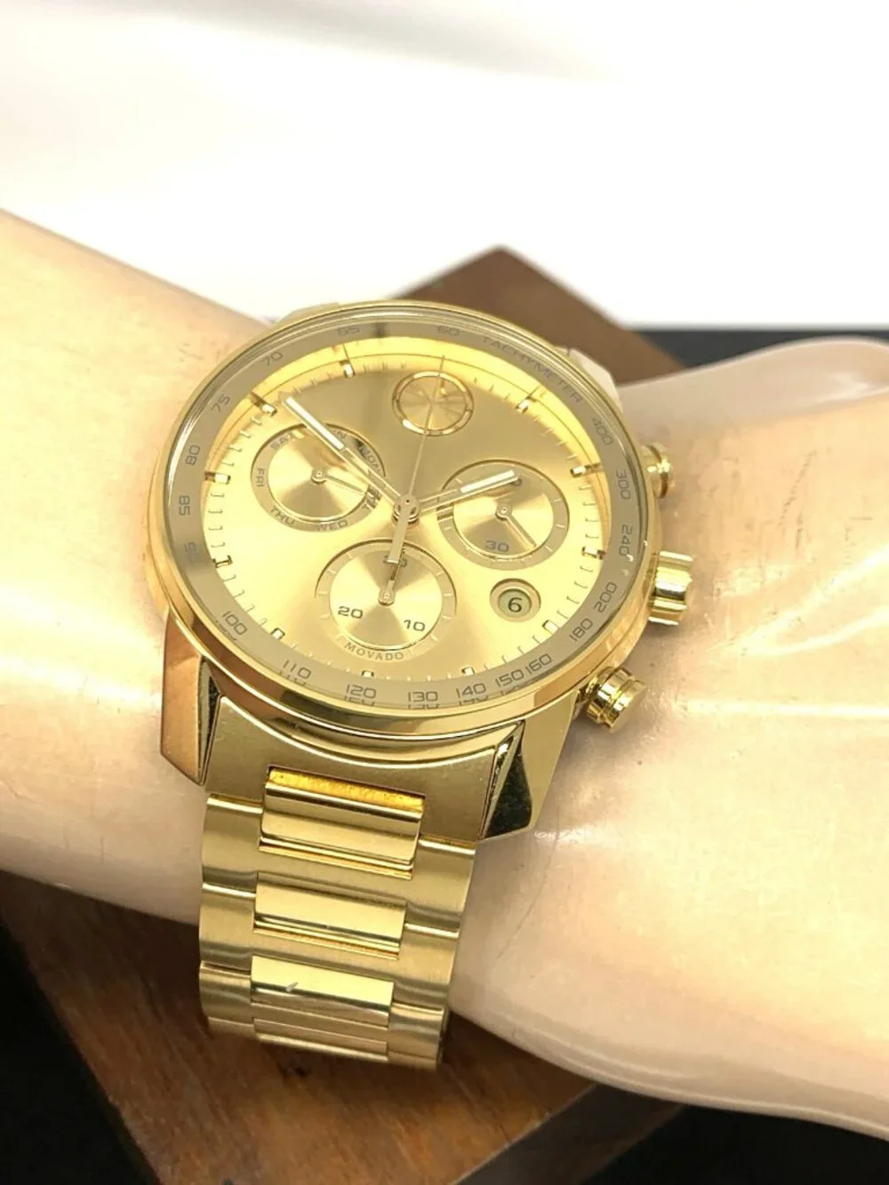Movado Men's Watch 3600866 Bold Chronograph Swiss Quartz Gold Steel 44mm